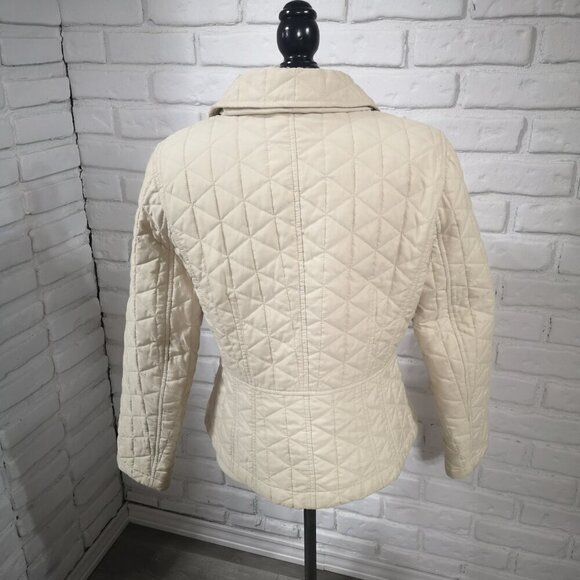 Ann Taylor Loft Ladies Size 10 Beige Lightly Quilted Button Closure Jacket - Picture 2 of 9